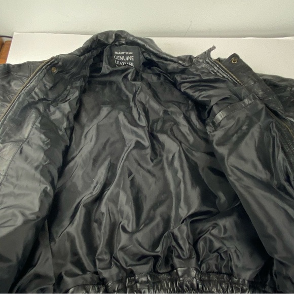 Maxam Mens XL Black Top Grain Lambskin Leather Patchwork Coat SEE ALL - Picture 6 of 8